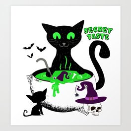 The Black Cat and His Secret Art Print