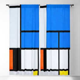 Piet Mondrian (1872-1944) - COMPOSITION WITH LARGE  BLUE PLANE, RED, BLACK, YELLOW AND GRAY - 1921 - De Stijl (Neoplasticism), Geometric Abstraction - Oil on canvas - Digitally Enhanced - Blackout Curtain