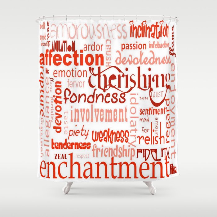 What Is Love Synonyms For Love Word Cloud Shower Curtain By Taiche
