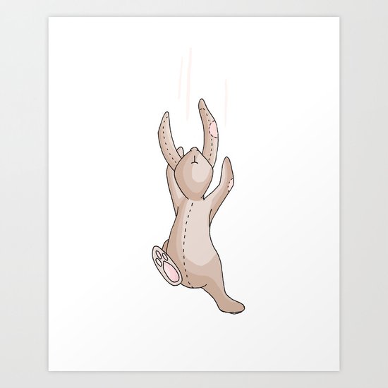 Falling Bunny 2 - Series, Nursery Print Art Print