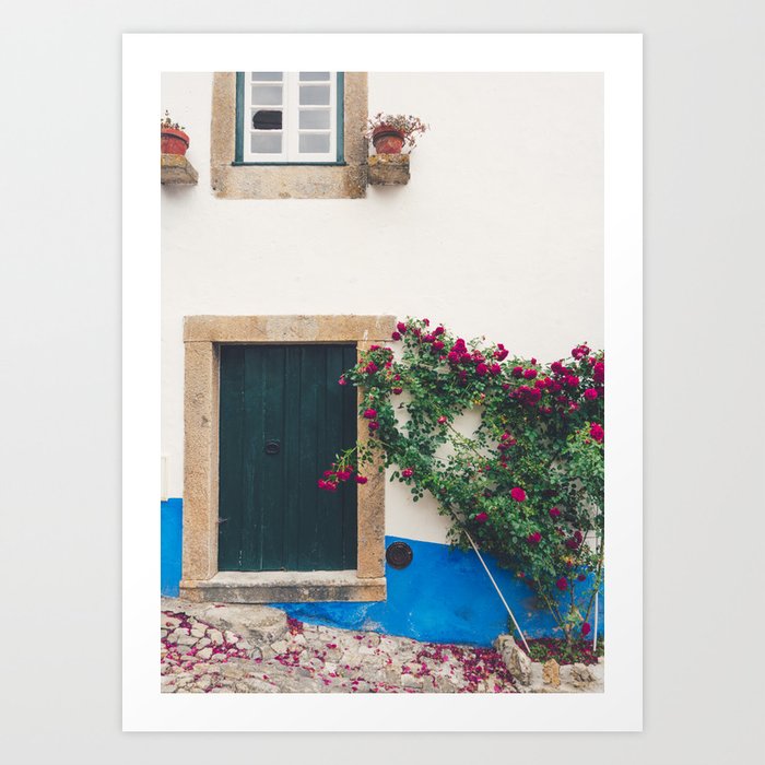 Doorway in Obidos, Portugal Art Print