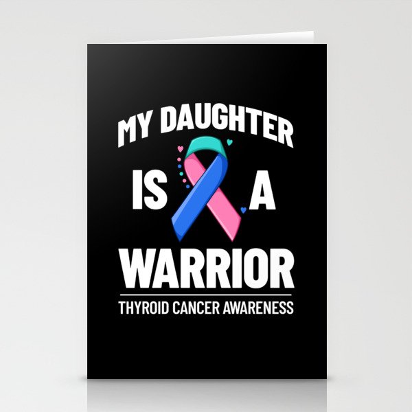 Thyroid Cancer Ribbon Awareness Survivor Stationery Cards