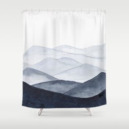 Watercolor Mountains Shower Curtain