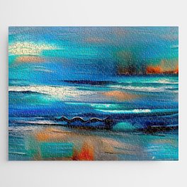 Abstract Painting No. 3 Sunset on the Lake Jigsaw Puzzle