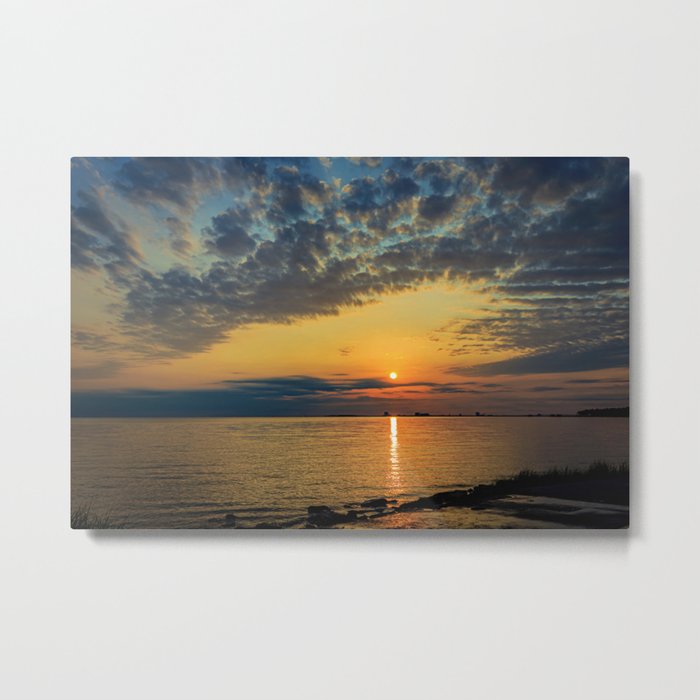 Gulf Coast Framed Sunset Metal Print