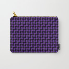 PreppyPatterns™ - Cosmopolitan Houndstooth - black and heather purple Carry-All Pouch