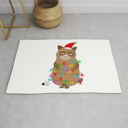 Grumpy Christmas Cat Rug