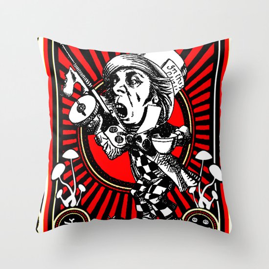 Hatter Red Throw Pillow