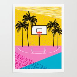 Dope - memphis retro vibes basketball sports athlete 80s throwback vintage style 1980's Poster