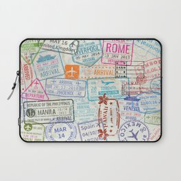 Vintage World Map with Passport Stamps Laptop Sleeve