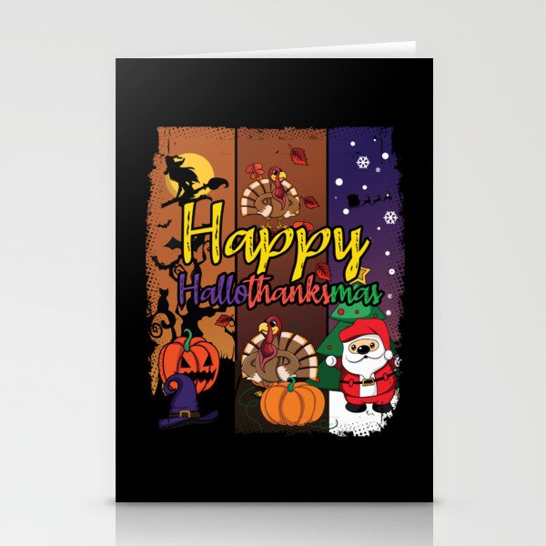 Fall Christmas Scary Halloween Happy Thanksgiving Stationery Cards