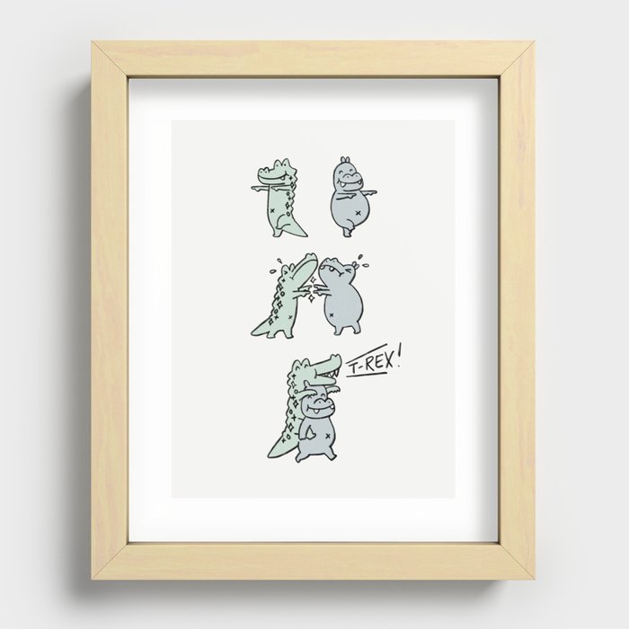 Mr Croc and Friends: T-Rex Recessed Framed Print