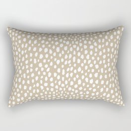 Handmade polka dot brush spots (white/tan) Rectangular Pillow
