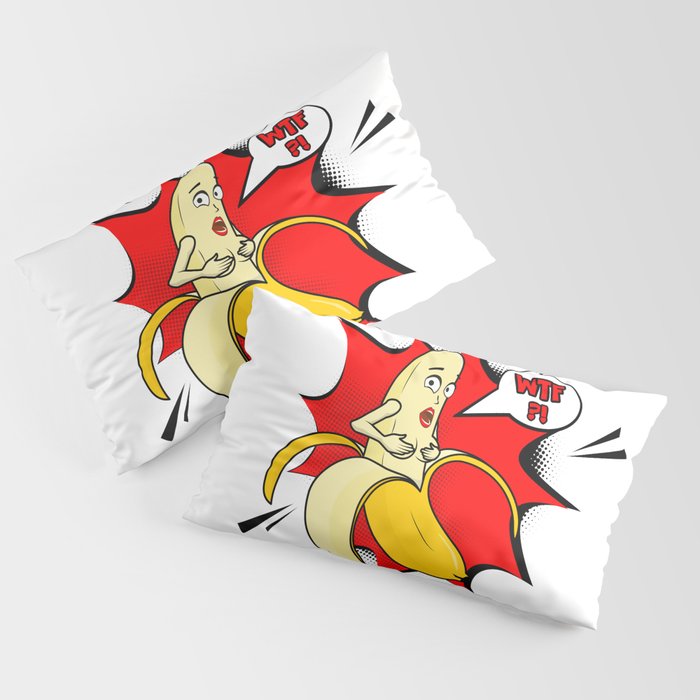 Vector adult character. Funny illustration naked banan with boobs and pop  art cloud WTF. Banana stri Pillow Sham by Milatoo
