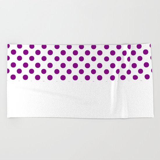 Polka Dots (Purple/White) Beach Towel
