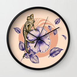 Floral fashion chameleon Wall Clock