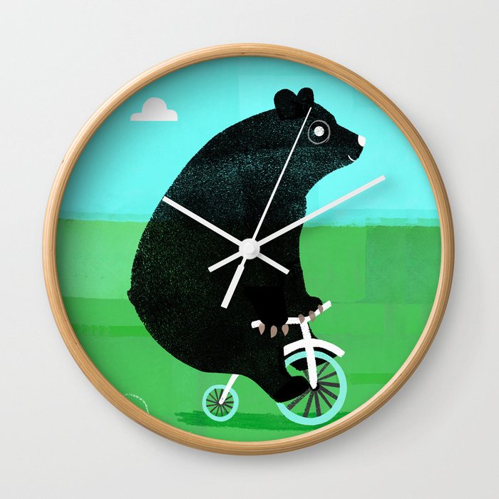 Bear On A Bike Wall Clock