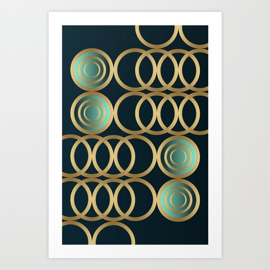 Gold Circles Game Art Print