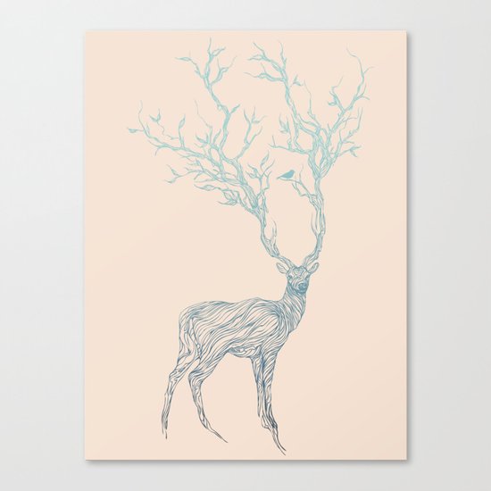 Blue Deer Canvas Print