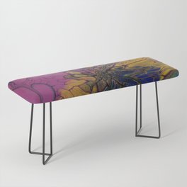 Magenta Gold and Blue Bloom   Bench