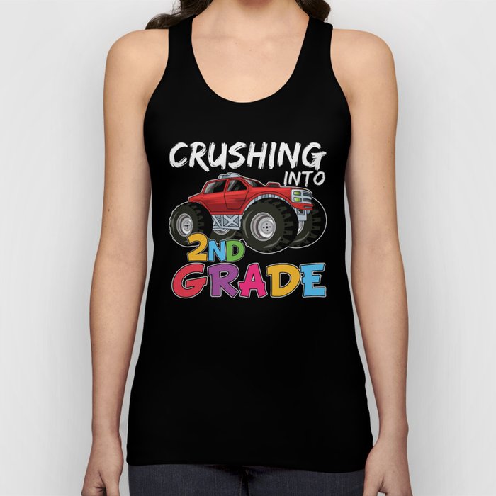 Crushing Into 2nd Grade Monster Truck Tank Top