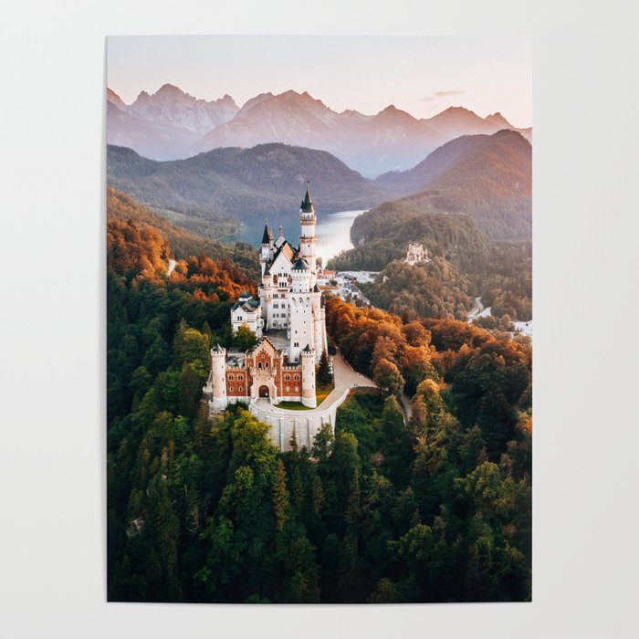 Architecture Neuschwanstein Castle Swangau Bavaria Germany. Fairytale  Poster