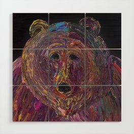 Grizzly Stare Wood Wall Art