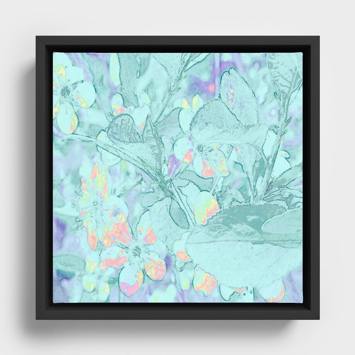 Mint Blue Periwinkle Framed Canvas