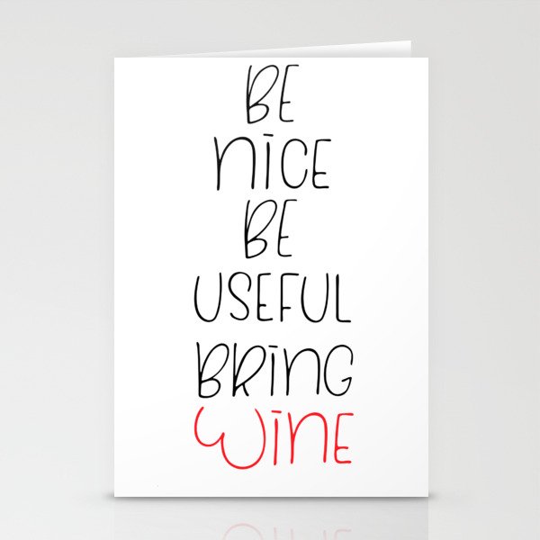 Be nice lettering Stationery Cards