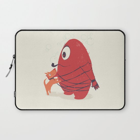 Cyclopes Monster Blob & Orange Dog Laptop Sleeve