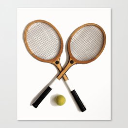 vintage Tennis rackets and ball Canvas Print