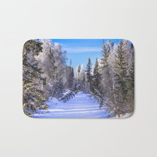 Frozen river Bath Mat