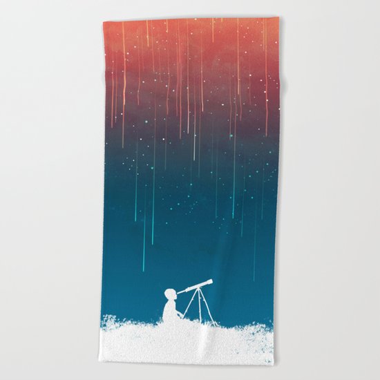 Meteor Rain (light version) Beach Towel