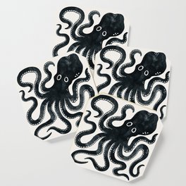 Minoan Octopus - Black Ink Coaster