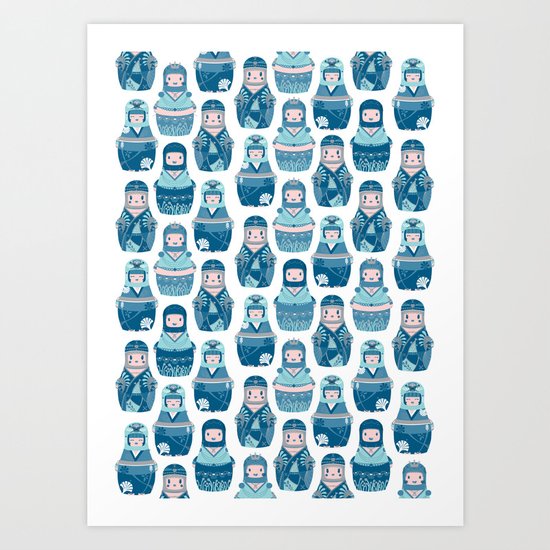 Matrioshkas Pattern Art Print