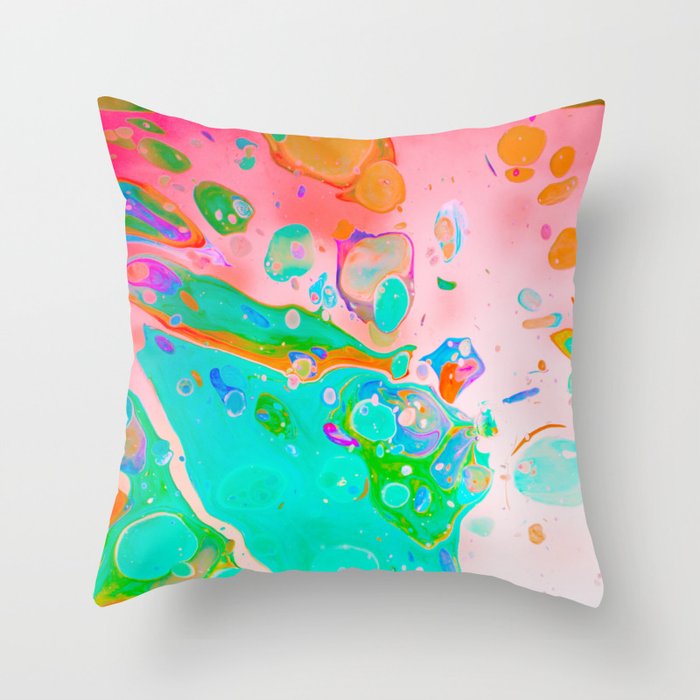 Red & Green Abstract Throw Pillow