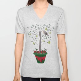 12 Days of Christmas Partridge in a Pear Tree V Neck T Shirt
