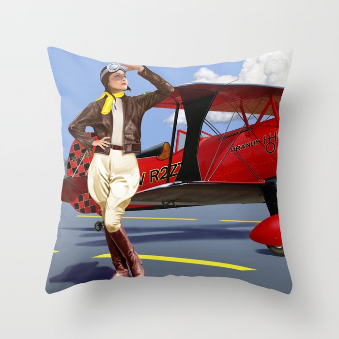 Art Deco flying Throw Pillow