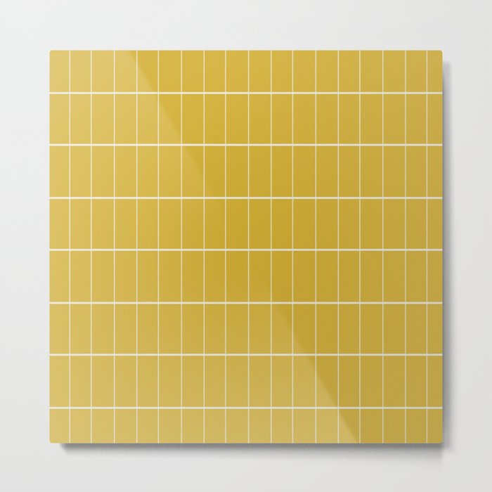 Scandinavian checker pattern yellow Metal Print