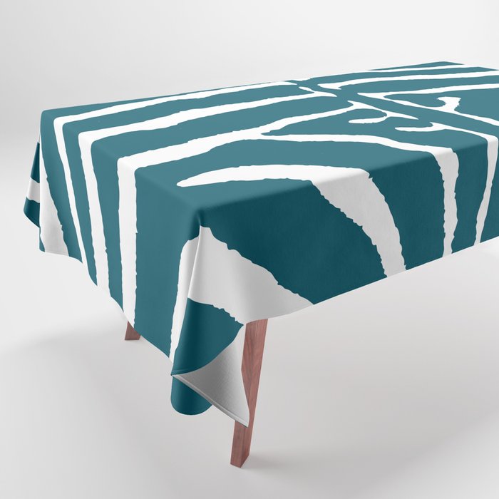 Zebra Wild Animal Print 262 Teal Tablecloth