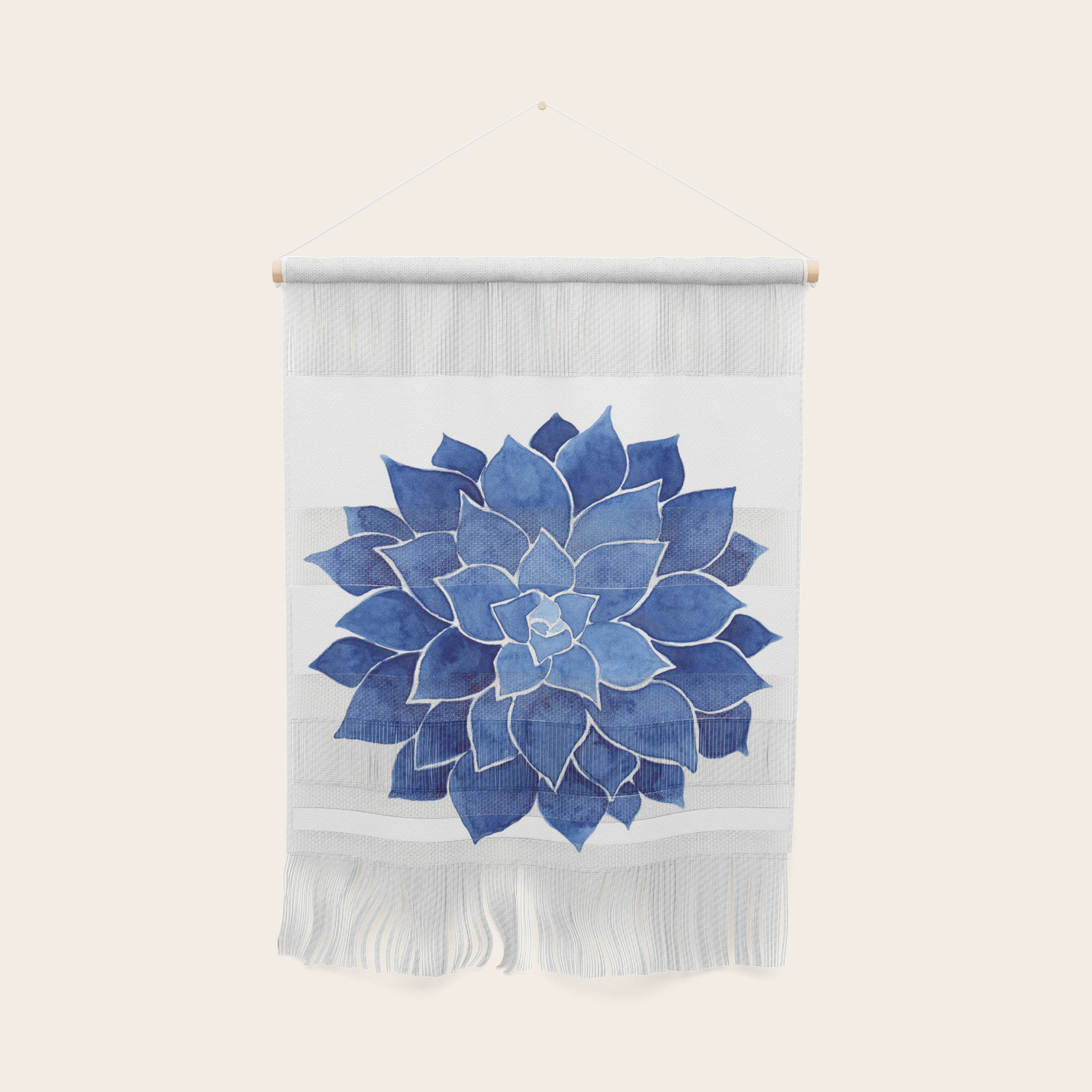 Indigo Succulent Watercolor Painting Wall Hanging By Ccartstudio Society6