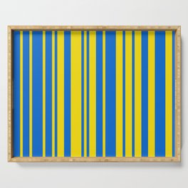 Support Ukraine Elegant Stripes Chaotic Stripes Blue Yellow Serving Tray