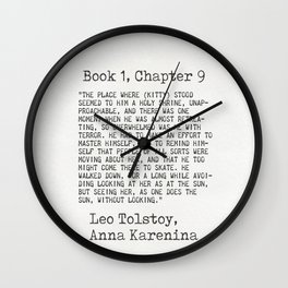 Leo Tolstoy, Anna Karenina, Book 1, Chapter 9, The place where [Kitty] stood seemed to him a holy shrine, unapproachable.. Wall Clock | Aristocrat, Letters, Literature, Typography, Novel, Black And White, Quotes, Historical, Russian, Graphicdesign 
