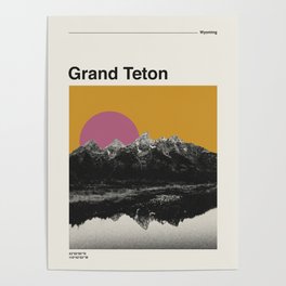 Retro National Park Poster Grand Teton Poster