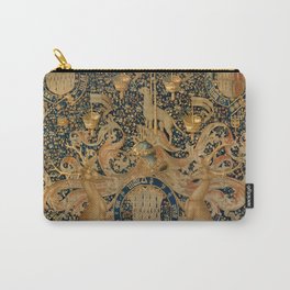 Vintage Golden Deer and Royal Crest Design (1501) Carry-All Pouch
