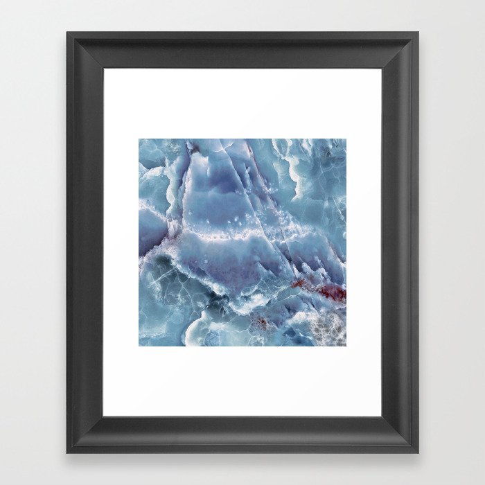 Blue Onyx Marble Framed Art Print