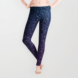 Unicorn Mermaid Ombre Glitter (Blue to Purple) Leggings