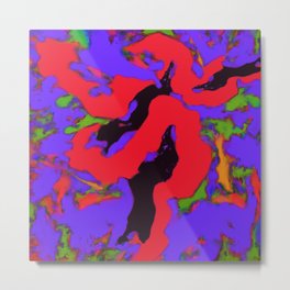 Meander red Metal Print | Digital, Bendingshapes, Redblue, Abstractrivers, Flowing, Strongcolouring, Expressionism, Brightcolours, Abstract, Twistingforms 