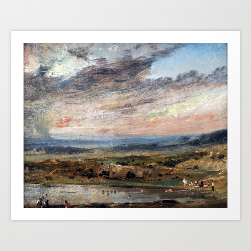 John Constable Hampstead Heath With Pond And Bathers Art Print By