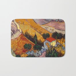 Vincent van Gogh "Landscape with House and Ploughman" Bath Mat